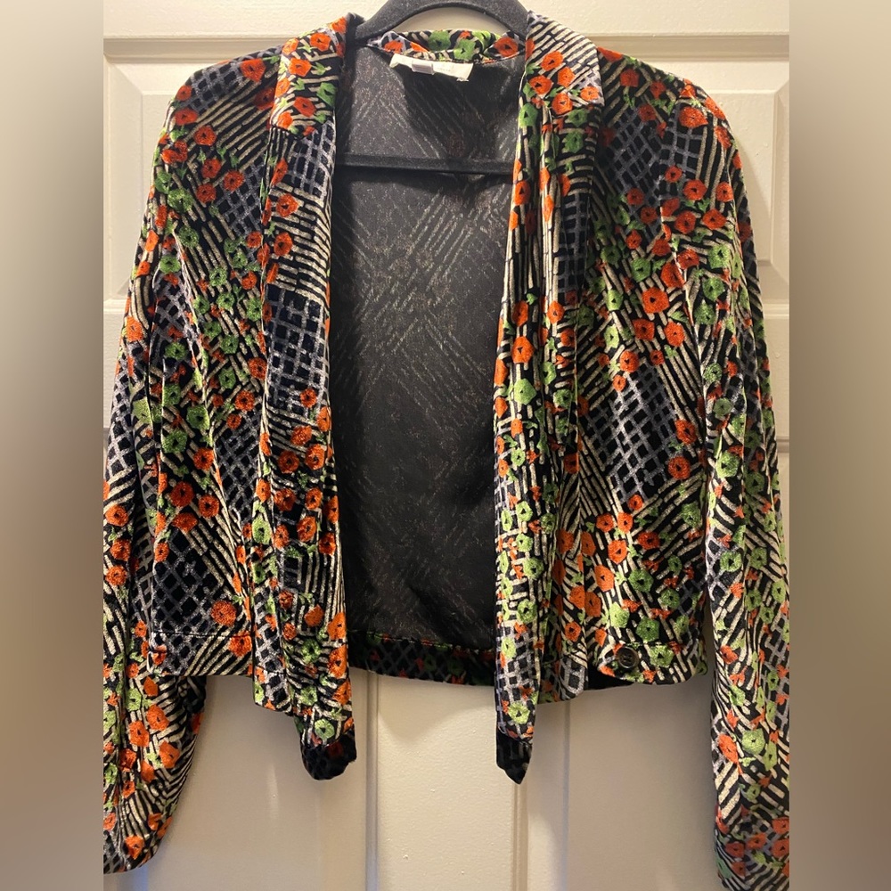Anthropology velvet cropped jacket